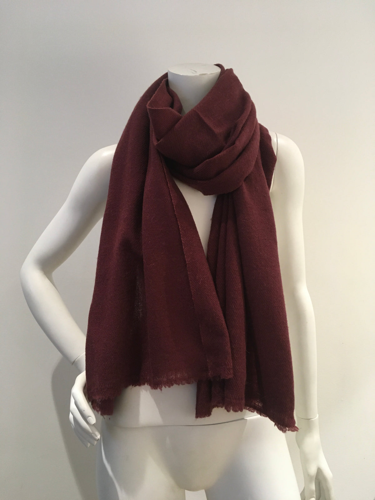 Real Pashmina Hand made in India Burgundy Cozy Scarf Shawl ladies