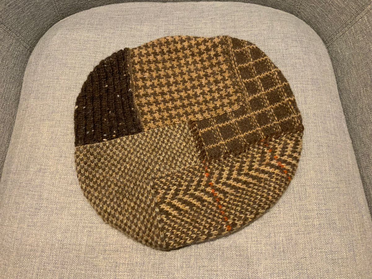 Ralph Lauren Tweed Run Pure Wool Knit Patched Beret One Size ladies
