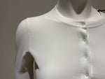 Azzedine Alaïa Women's White Cropped Stretch-knit Cardigan SizeF 36 ladies