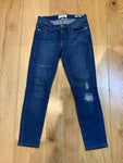 BEST SELLING FRAME LE SKINNY DE JEANNE CROP DISTRESSED DENIM JEANS Size 24 ladies