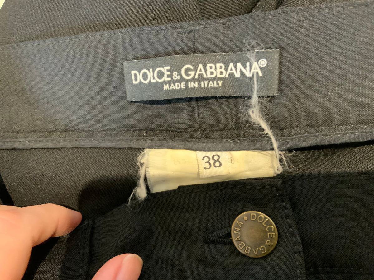 Dolce & Gabbana black metal plate straight-leg pants I 38 UK 6 US 2 XS ladies