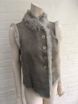 Joseph Lucy Toscana Gilet SHEEPSKIN GREY SHEARLING Vest Size F 38 UK 10 US 6 Ladies