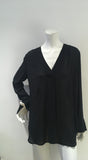 Vince Long Sleeve V-Neck Navy Blue Blouse Size S/P Small ladies