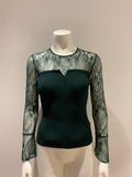 FRAY I.D JAPAN FLORAL LACE INSERT JUMPER TOP BLOUSE SWEATER PULLOVER SIZE F ladies