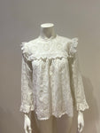 ZARA eyelet white cotton blouse Size M medium MOST WANTED ladies