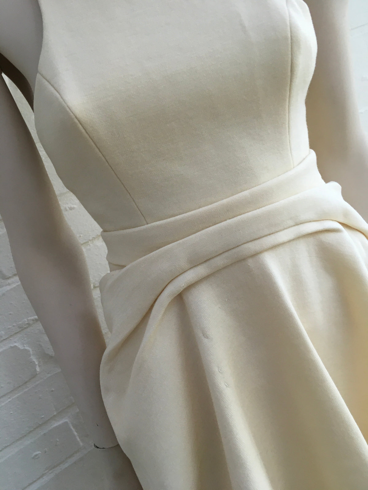 JASMINE DI MILO IVORY RUNAWAY WOOL DRESS UK 8 US 4 S small SMALL ladies
