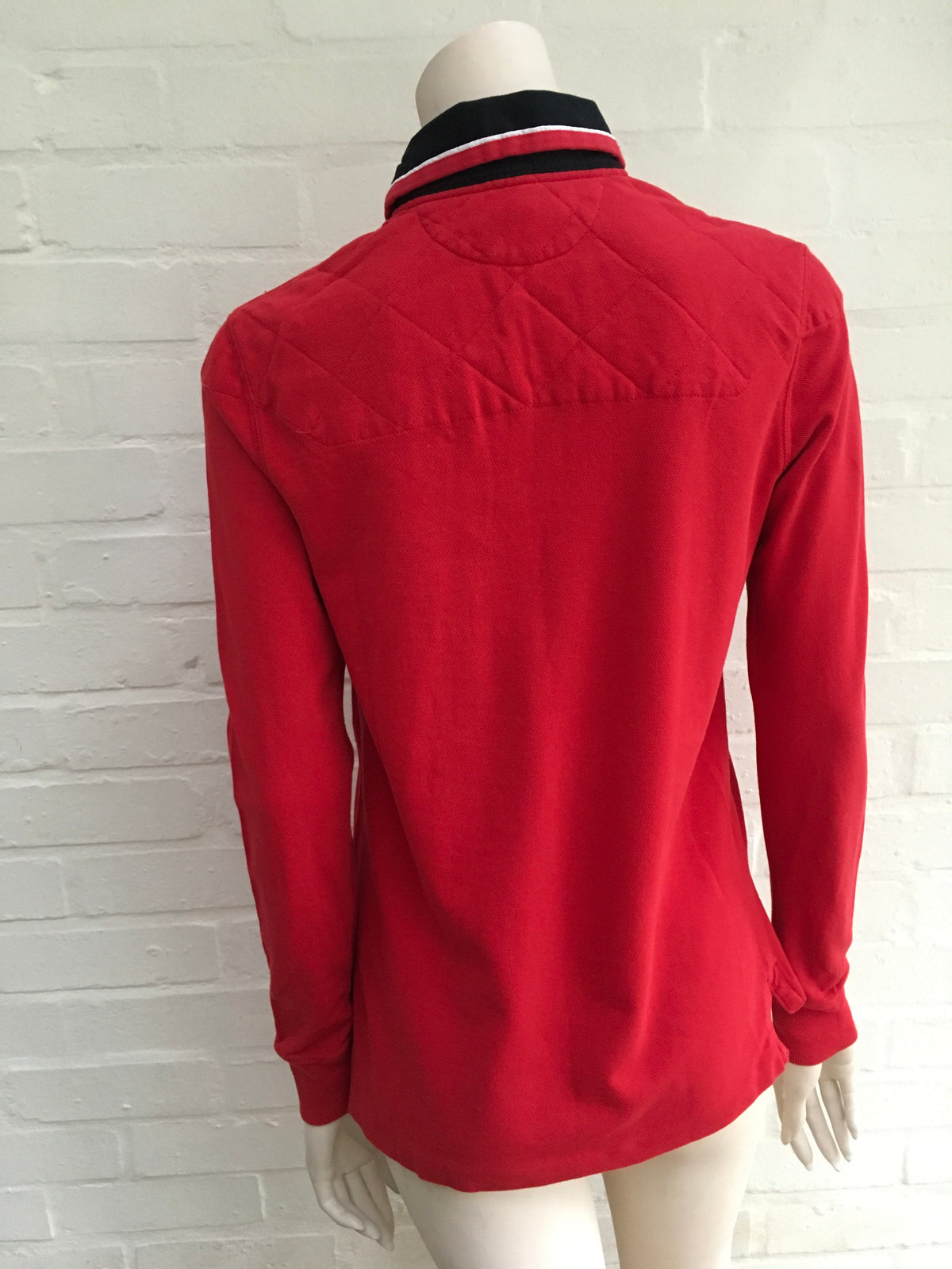 Ralph Lauren Red Embroidered WOMENS BLUE LABEL POLO SHIRT TOP Ladies