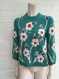 CHANEL PARIS DUBAI flower intersia cashmere sweater jumper Ladies