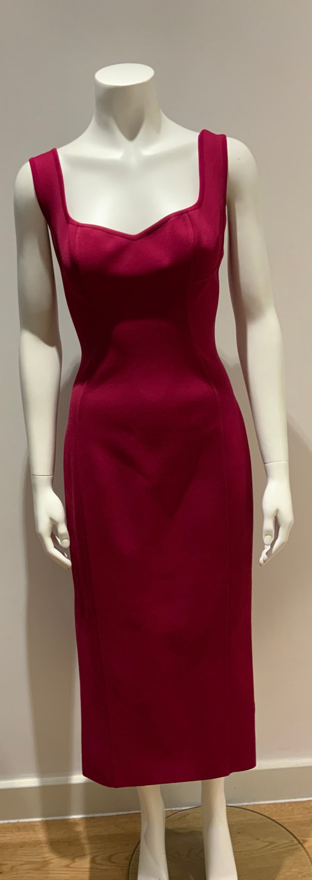Azzedine Alaïa Alaia Bodycon ete 91 Burgundy Dress F 42 UK 14 US 10 ladies