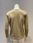 Ralph Lauren Collection Tan Cashmere Suede Leather Sweater Jumper Size S small ladies