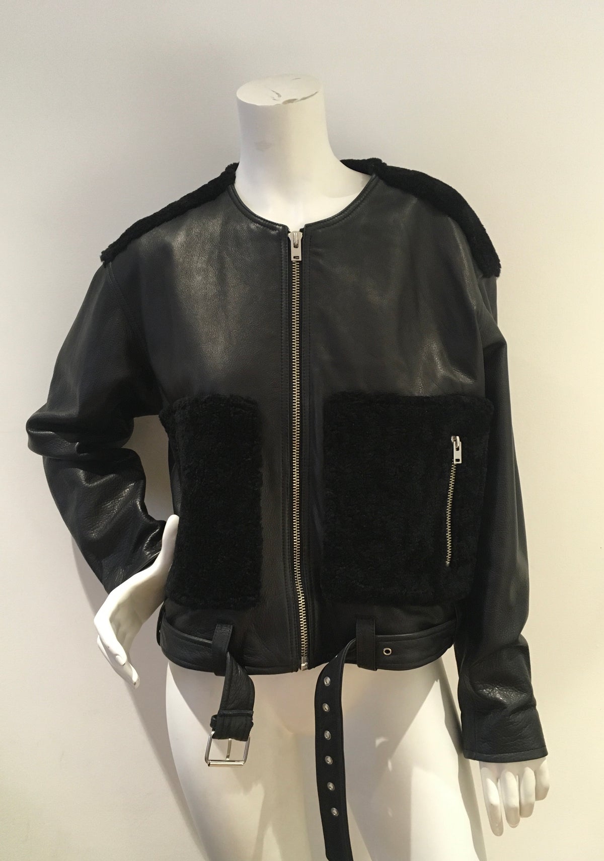 IRO Ever Shearling Leather Jacket Size F 38 UK 10 US 6 SEEN ON ALL CELEBRITIES ladies