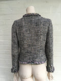 CHANEL : Tweed Collarless Jacket Blazer Wool Ladies