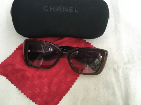 Chanel 2000s Black and White Quilted Sunglasses · INTO