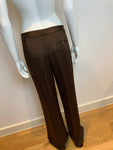 Ralph Lauren Wide Leg Chocolat Brown Satin Pants Trousers US 8 UK 12 L LARGE ladies