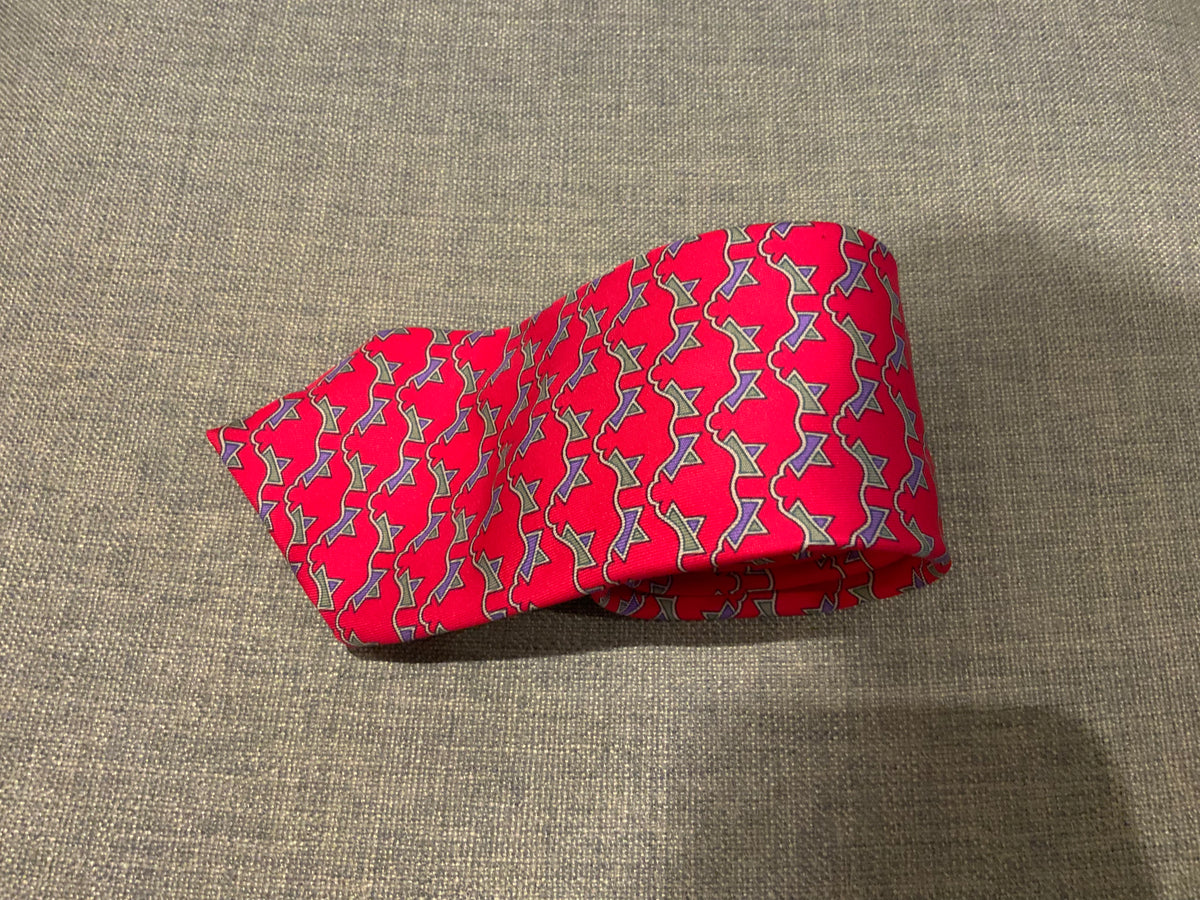 Hermès HERMES Paris Silk 7254 MA Men's 100% Silk Necktie FRANCE Luxury BOATS men