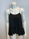 TIBI Black Peplum Hem tank top blouse Size US 0 UK 2 XXS ladies