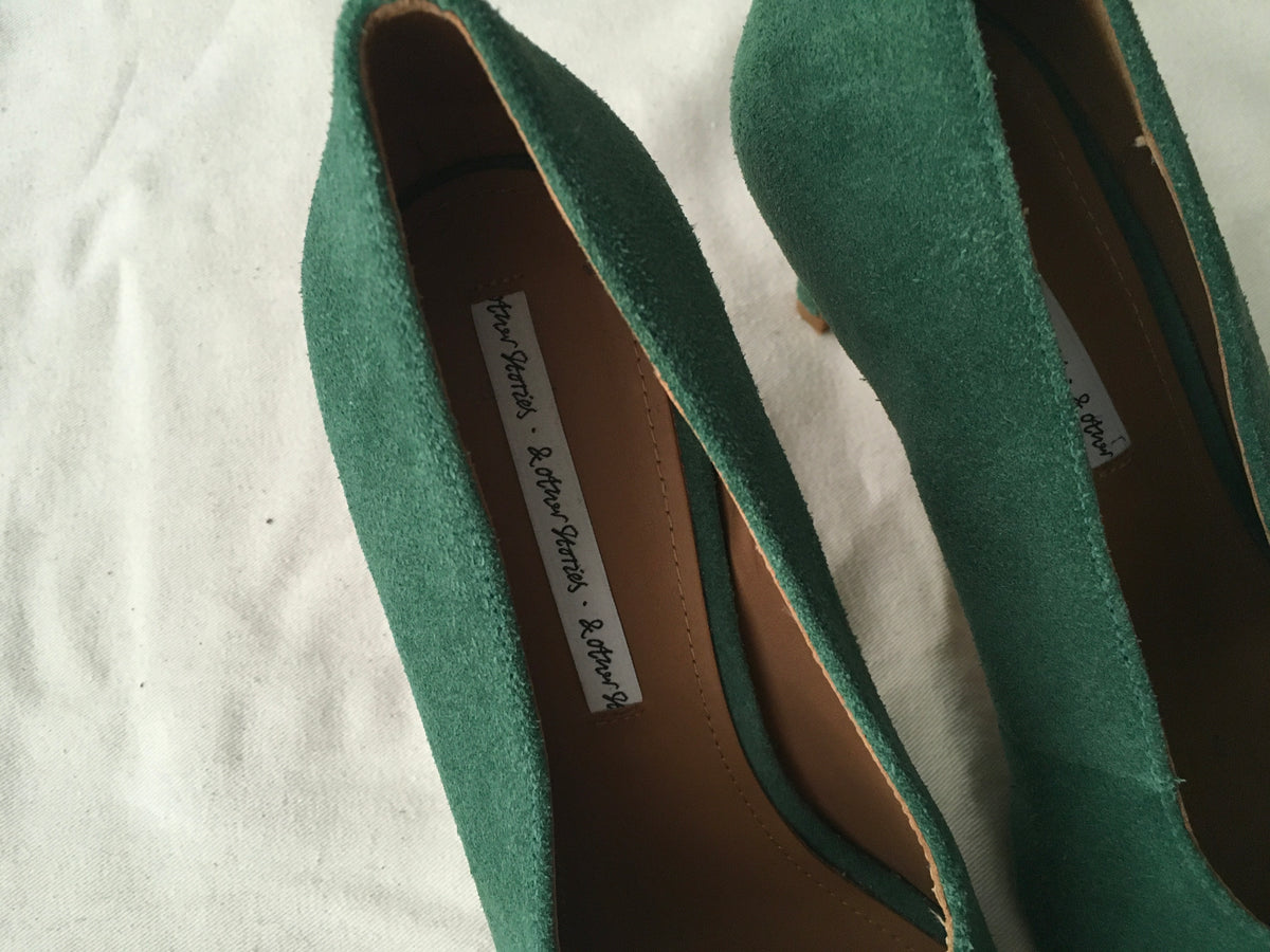 & Other Stories Los Angeles Green Suede Pumps Shoes EU 38 UK 5 US 8 ladies