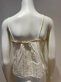 RALPH LAUREN Cropped Roses Ruffle Spaghetti Strap Tank Top Size S small ladies