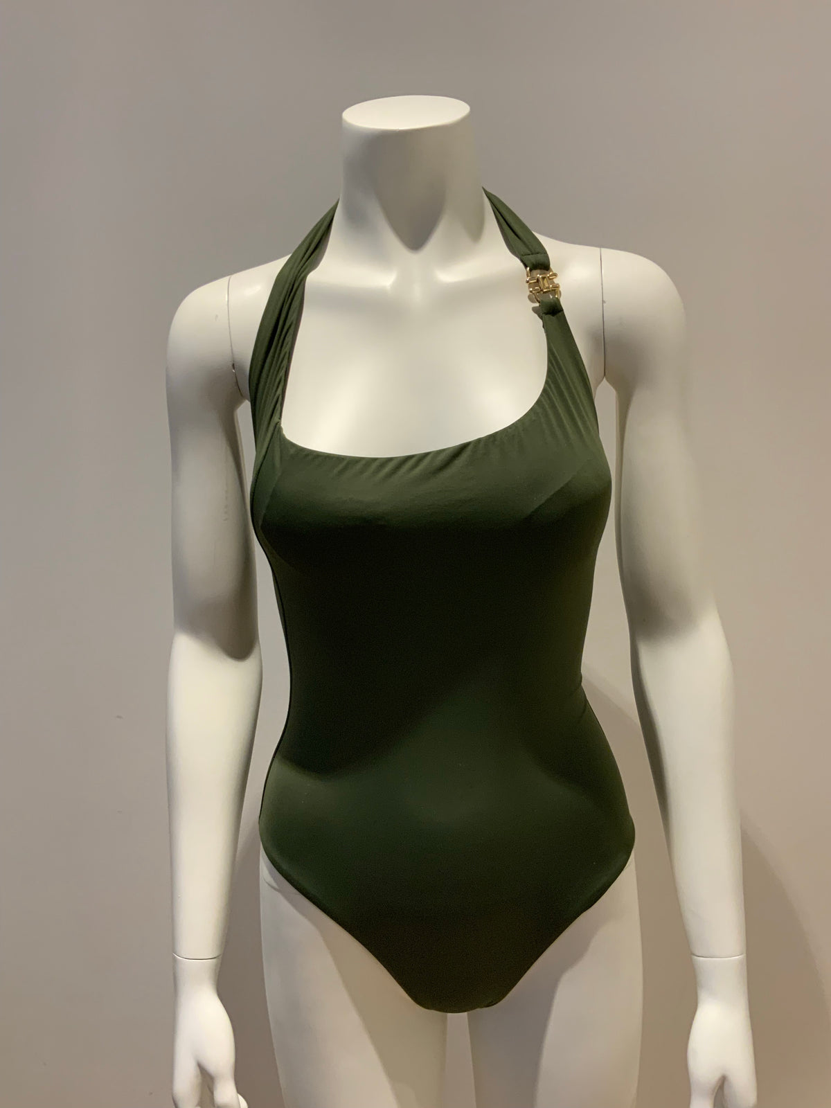 Melissa Odabash Seychelles One-shoulder Swimsuit In Khaki UK 8 US 4 S small ladies