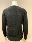 J.Crew Black Wool Blend Cable Knit Sweater Jumper Size S small ladies