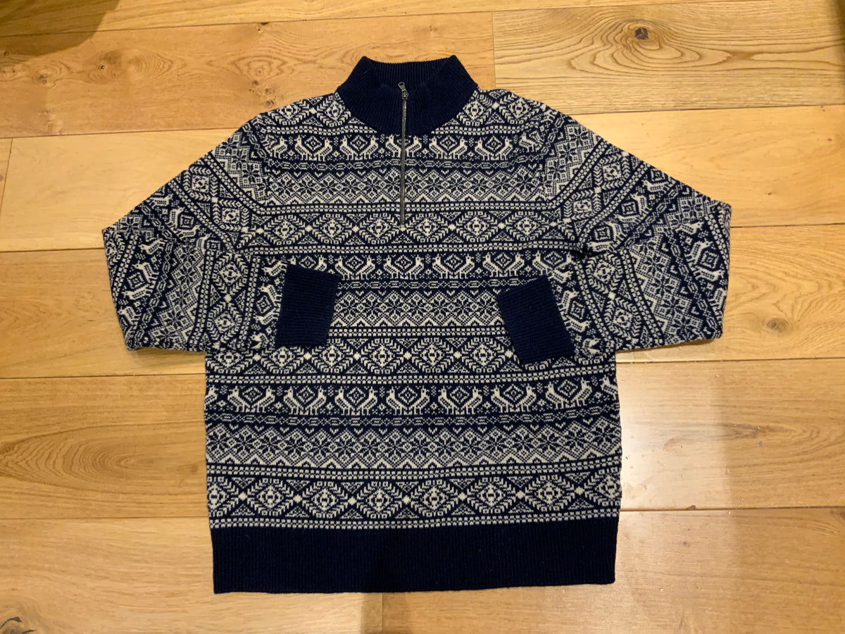 J.Crew Lambswool Fair Isle Sweater Jumper Pullover Size L large men