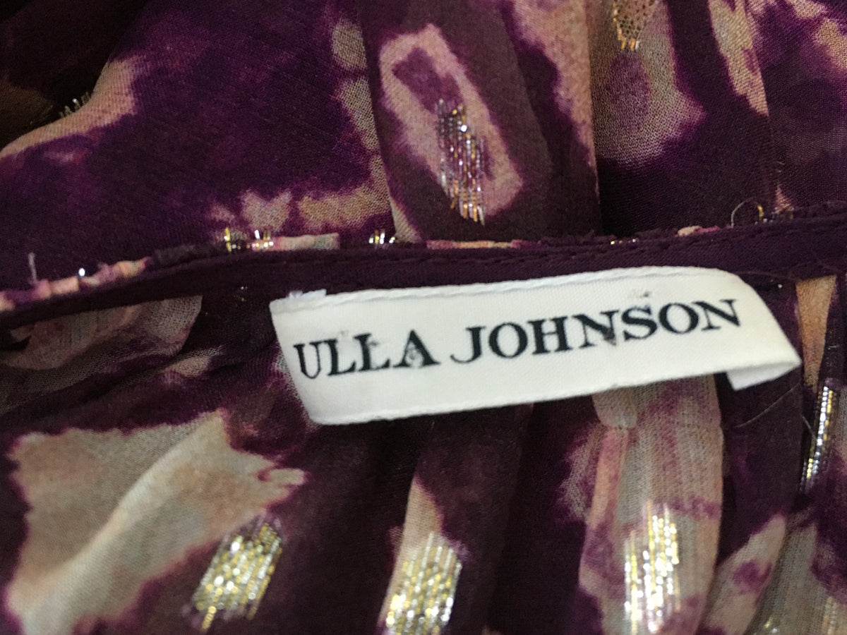 Ulla Johnson Aurelie Fil CoupÉ Midi Dress In Purple Size UK 8 US 4 ladies