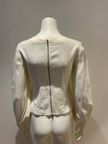 TIBI Gathered linen-blend Top blouse Size US 0 UK 2 XXS ladies