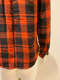 RALPH LAUREN Polo Black & Orange Gingham Shirt Size XS ladies