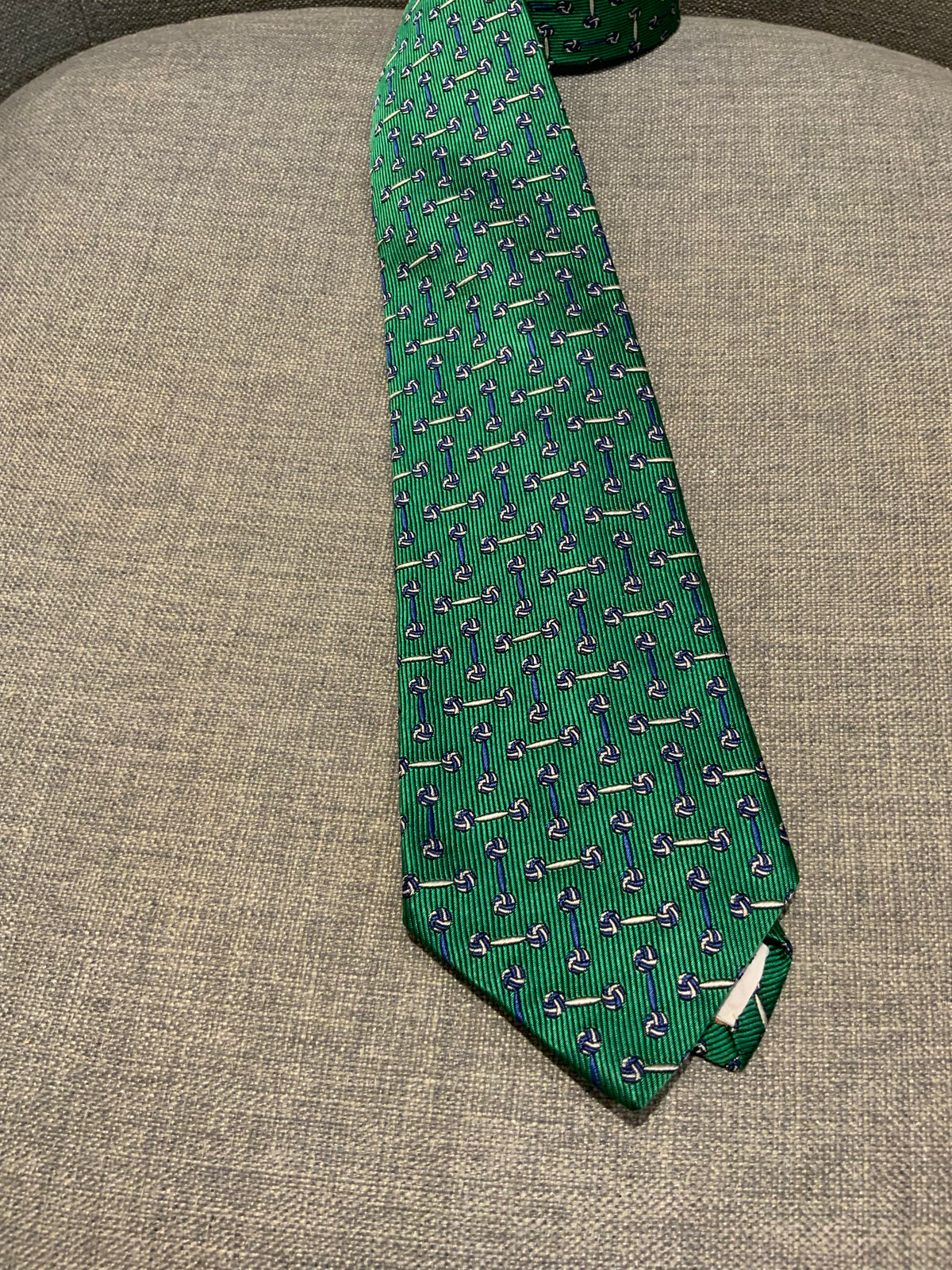 TURNBULL & ASSER Mens Green Jacquard Tie Men