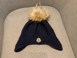 Moncler Knit Wool Asiatic Raccoon-Accented Hat Beanie One Size children
