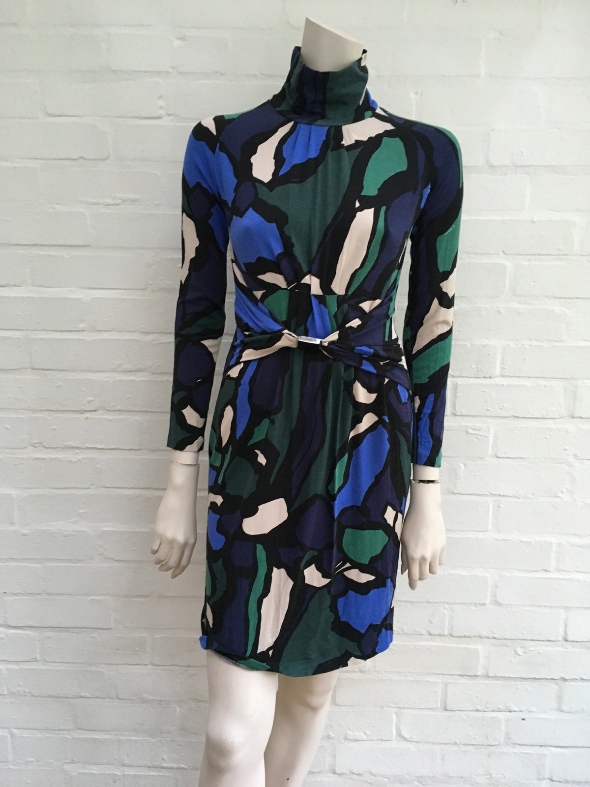 D. Exterior blue printed dress for women Ladies
