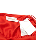 Zimmermann Vermillion Red Ruched Silk Slip Dress  Size 1 S small  ladies