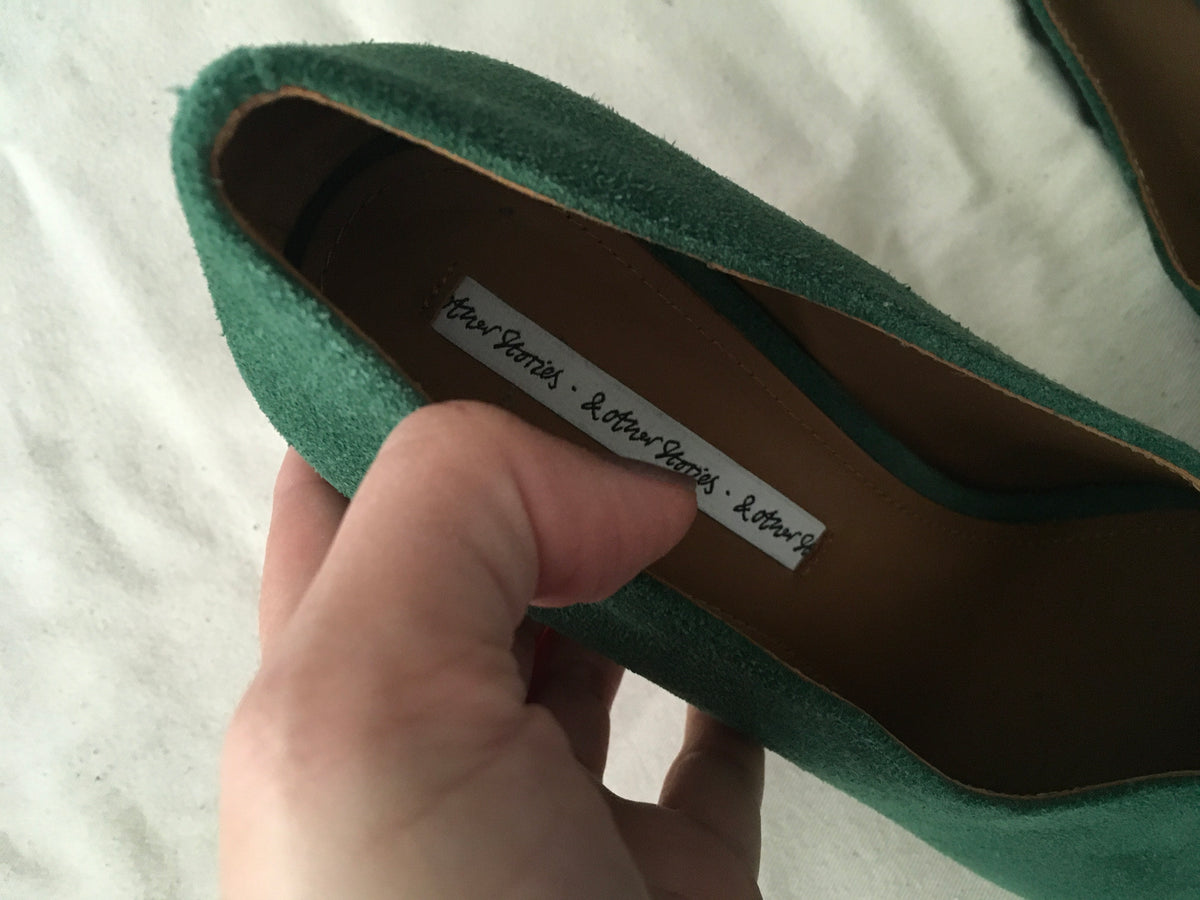 & Other Stories Los Angeles Green Suede Pumps Shoes EU 38 UK 5 US 8 ladies
