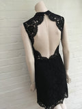 Sandro Romie Black Lace Backless Mini Dress Ladies