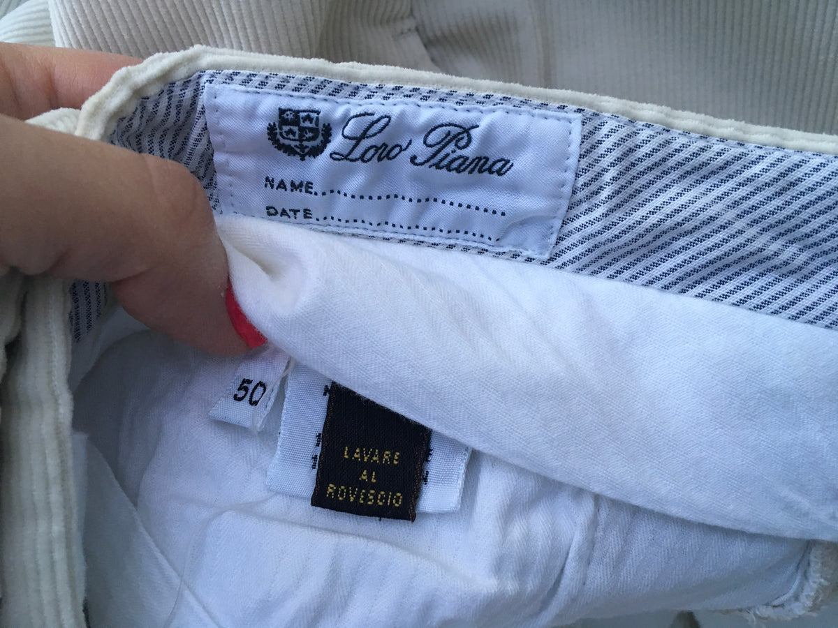 LORO PIANA Flat Front Corduroy Pants Trousers Size I 50 US 34 Men