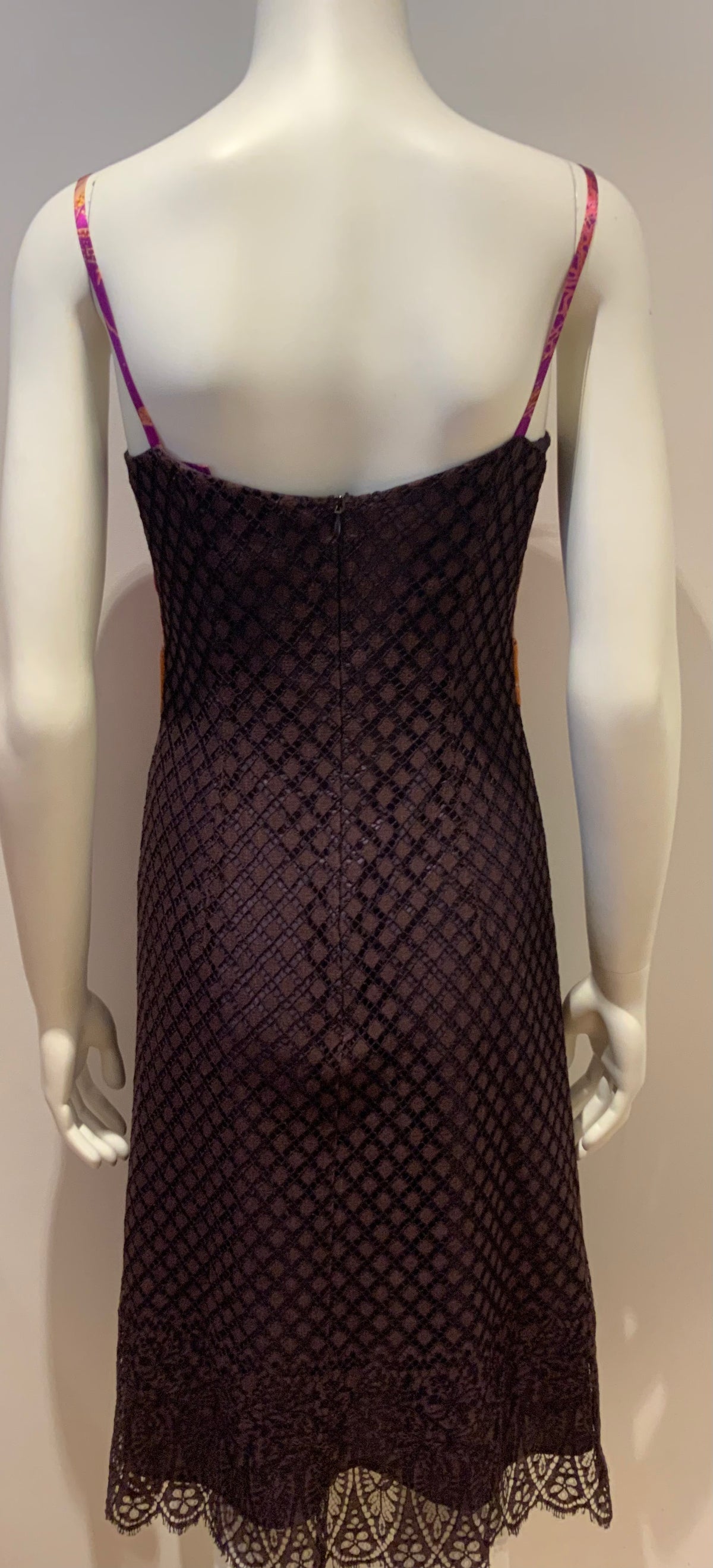 Christian Lacroix Bazar 1980’s Bodycon Dress in Colorful Silk Size F 40 L large ladies