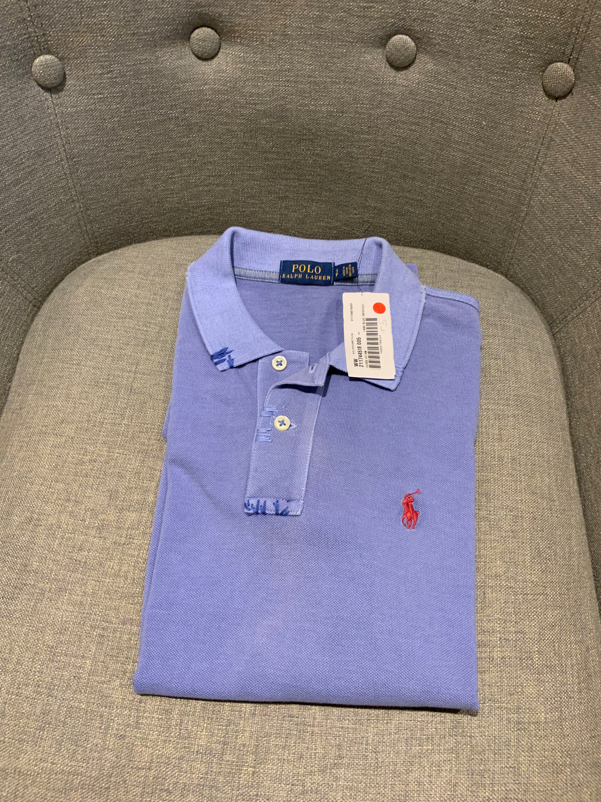 Polo Ralph Lauren Classic Fit Lake Blue Distressed Polo T shirt Size S/P Small men
