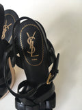 SAINT LAURENT YVES SAINT LAURENT YSL Tribute leather and wood sandals Ladies