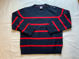 Petit Bateau navy red striped knit jumper sweater 8 years 126cm Boys children