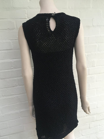 Chanel Black Cotton Crochet Knit Dress SZ F 40 UK 12 US 8 RARE ladies –  Afashionistastore