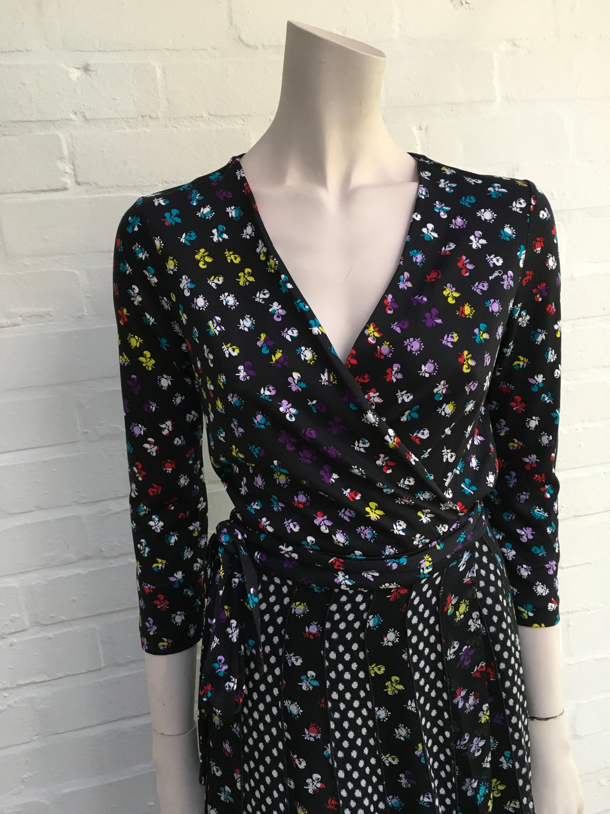 Diane von Furstenberg DVF Caprice 3/4 Sleeve Silk Dress US 6 UK 10  ladies