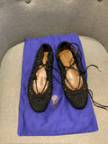 Aquazzura Crochet Ballerina Flats Sandals Size 35 US 2 UK 5 ladies