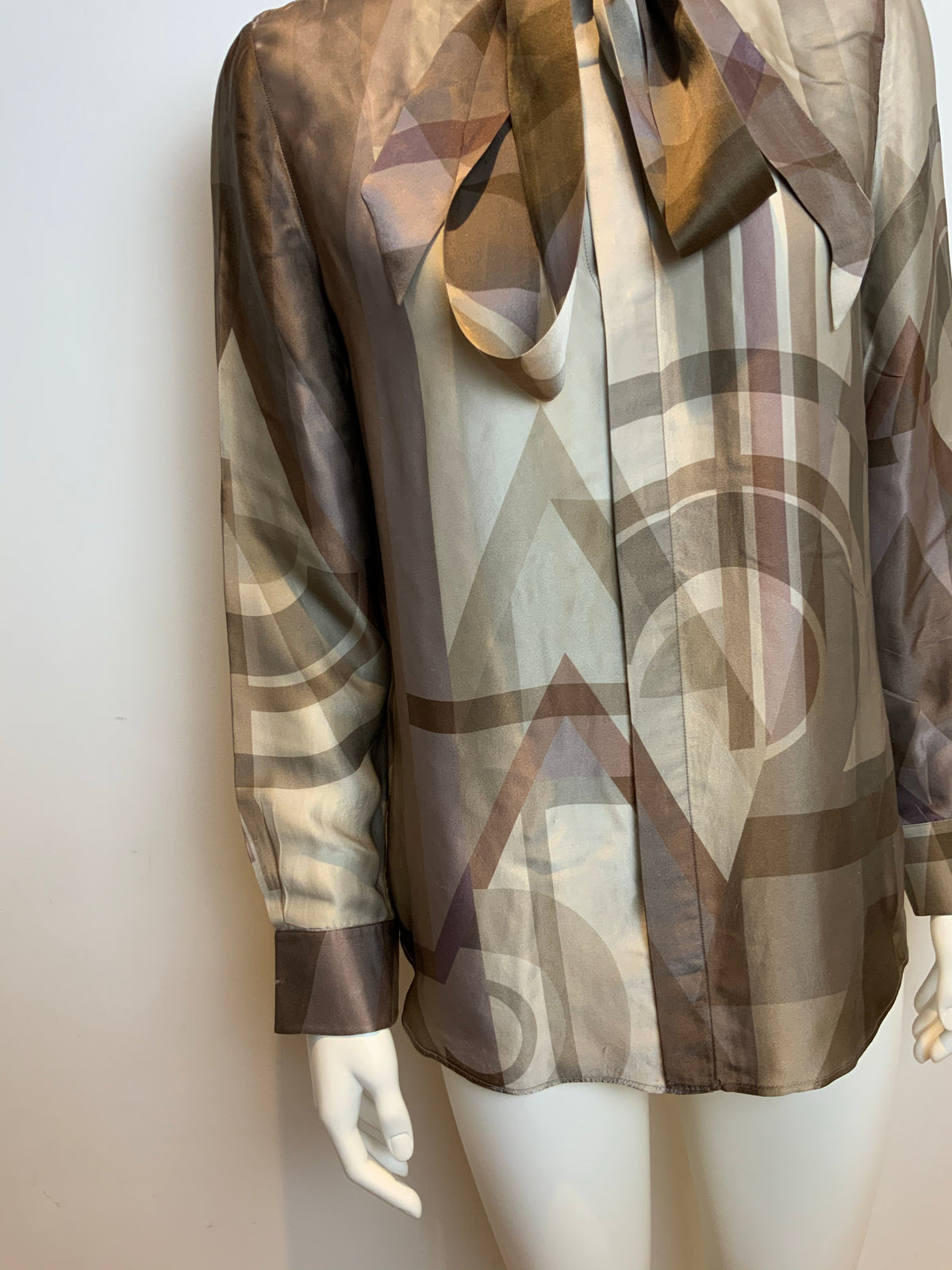 Ralph Lauren Collection Silk Pussy Bow Blouse Shirt Size US 10 UK 14 ladies