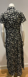 Floral-print cotton maxi button down dress Size M medium ladies