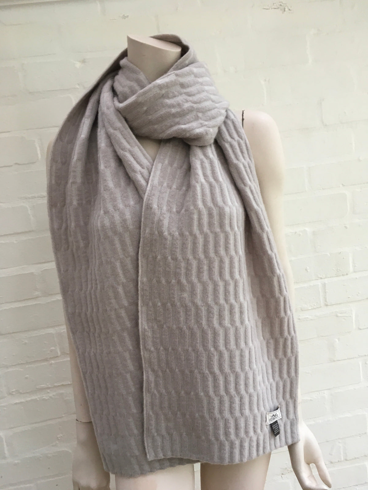 Hermès HERMES Wool Cashmere Silk Knit Shawl Scarf large Unisexe MEN