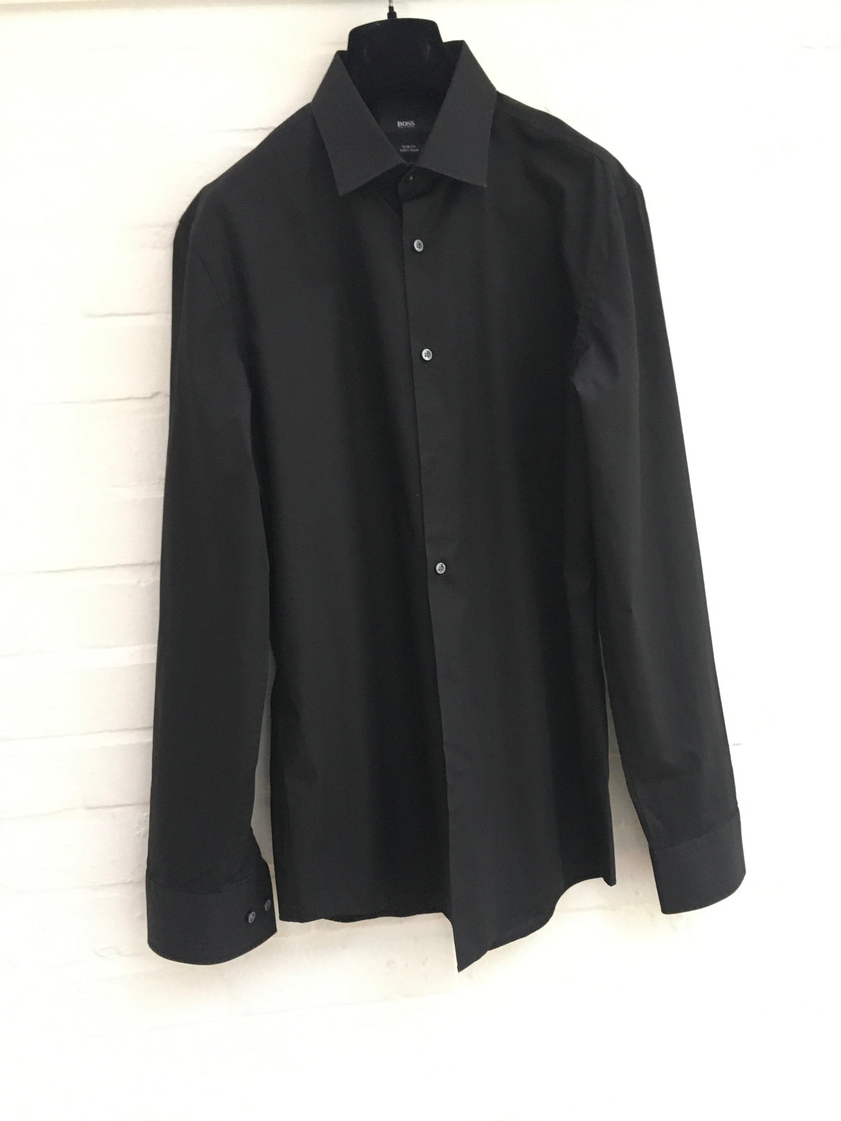 HUGO BOSS BLACK SLIM FIT LONG SLEEVE BUTTON-UP SHIRT SIZE 39 15 1/2" Men