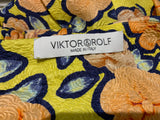 Viktor & Rolf Blue silk floral runaway one shoulder dress Size I 38 UK 6 US 2 XS ladies