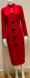 Zara SOLD OU RED TOGGLE MIDI LONG DRESS BLOGGERS FAVOURITE SIZE S SMALL ladies