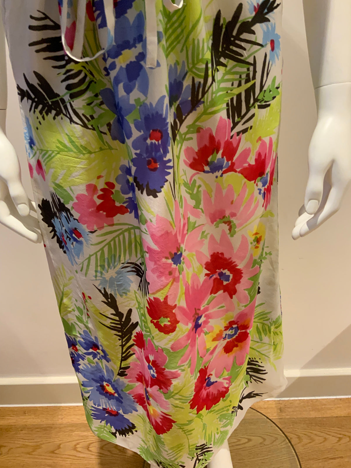 Han Ahn Soon Japan Silk Multicolor Floral Summer DRESS One size fits all ladies