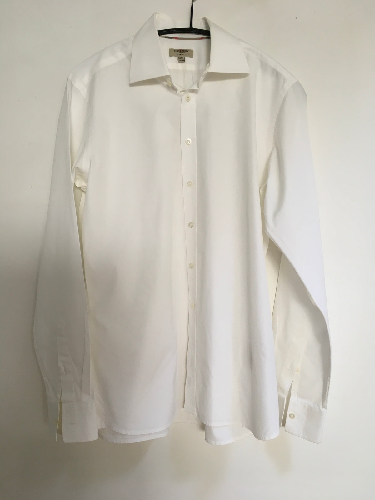 BURBERRY LONDON LONG SLEEVE BUTTON-UP WHITE SHIRT SIZE 15 3/4 40” Men